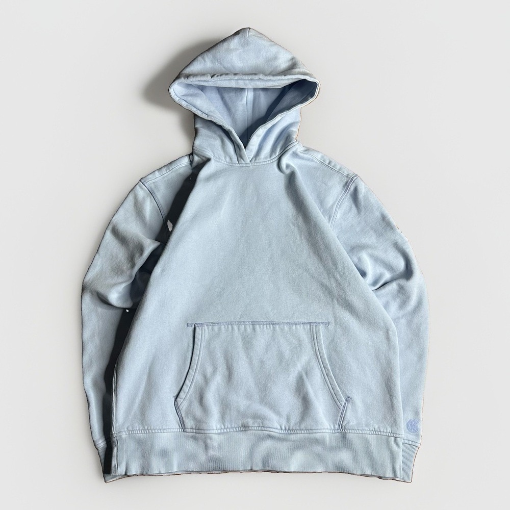 Greyson Hoodie Mens Medium Baby Blue Anchor Logo Heavyweight Cotton Golf Basic
